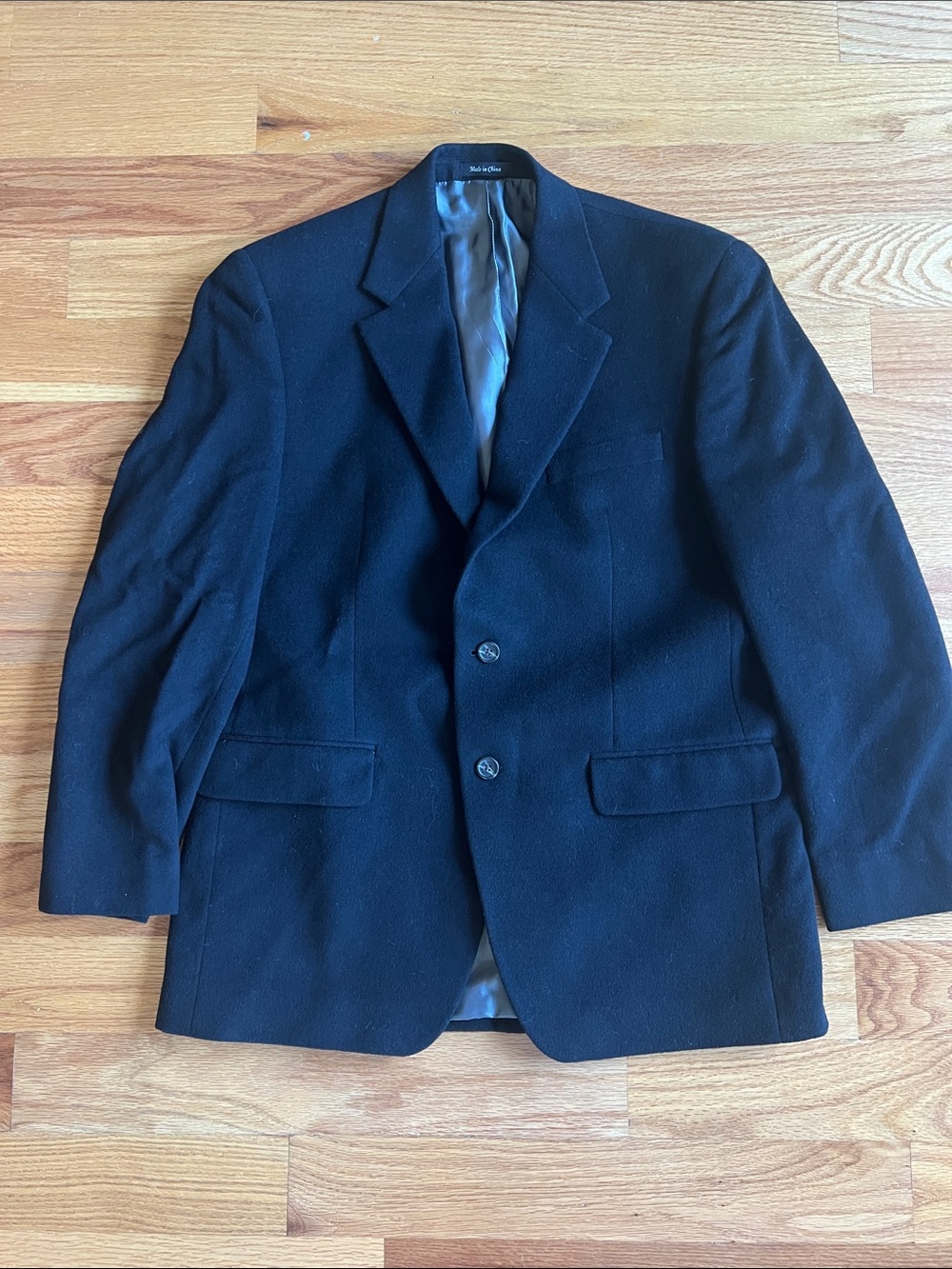 Classic Men's Black Two-Button Peacoat
